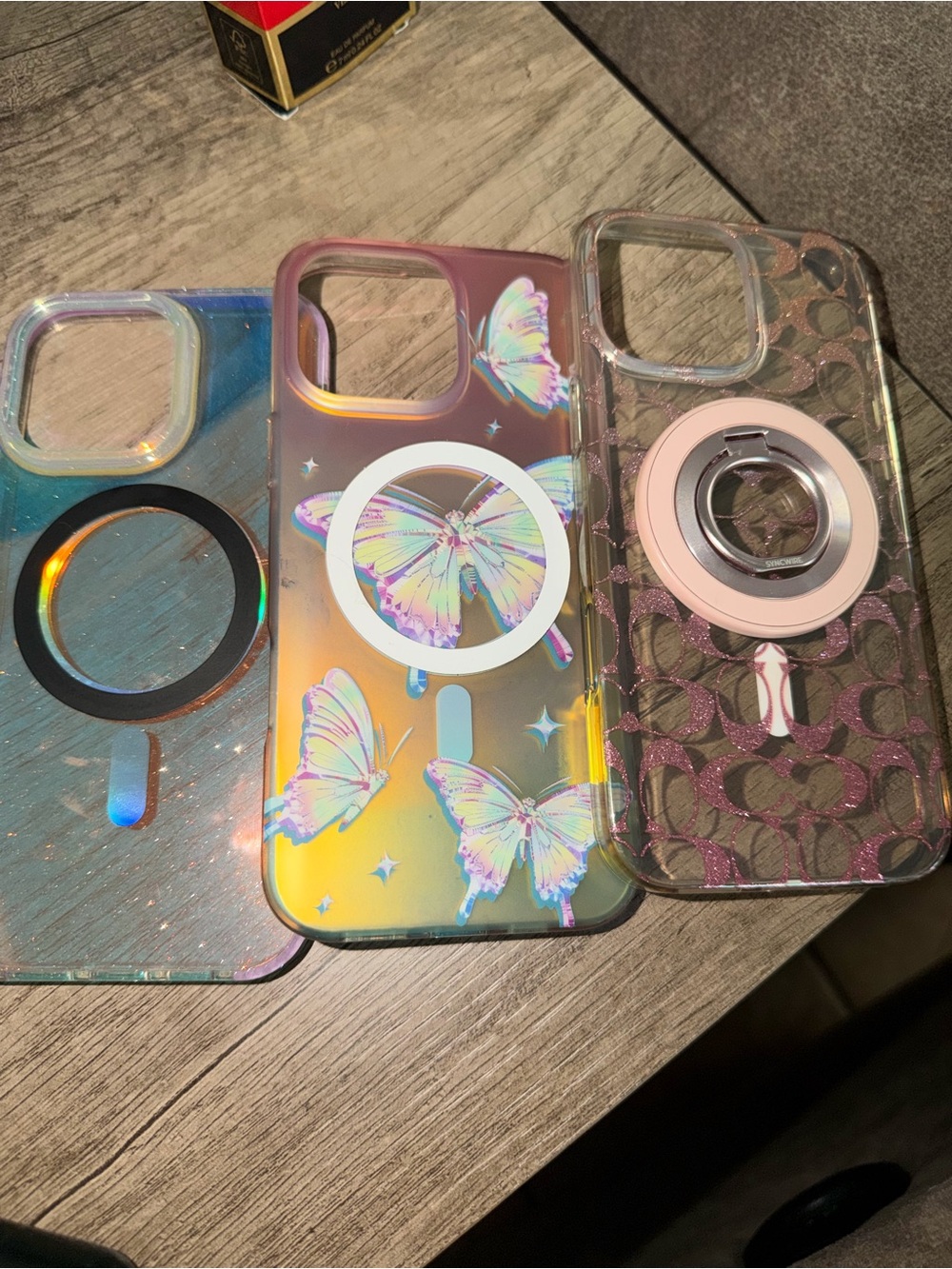 Coach, Phone Case with Pink Ring Holder